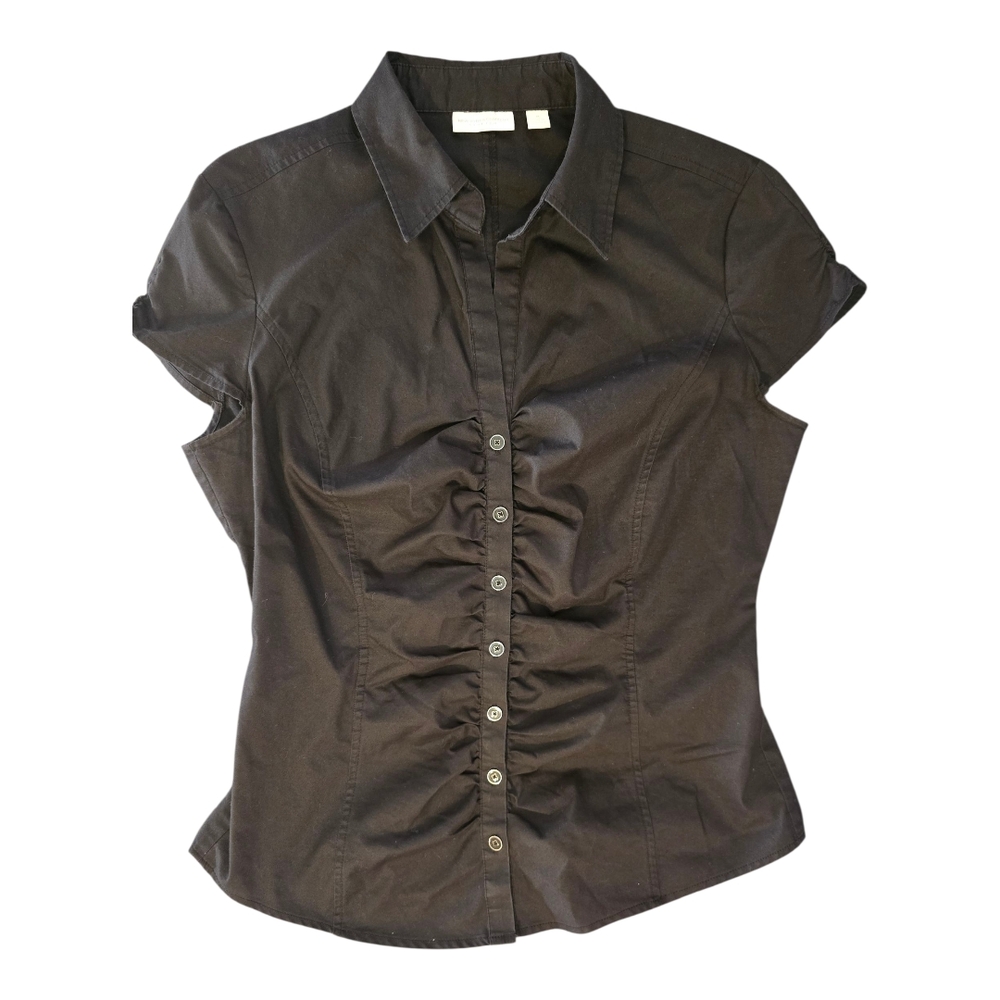 Women's Black Button-Up Top